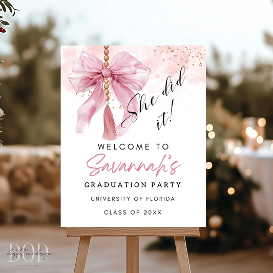 Boho Pink Coquette Tassel Poster