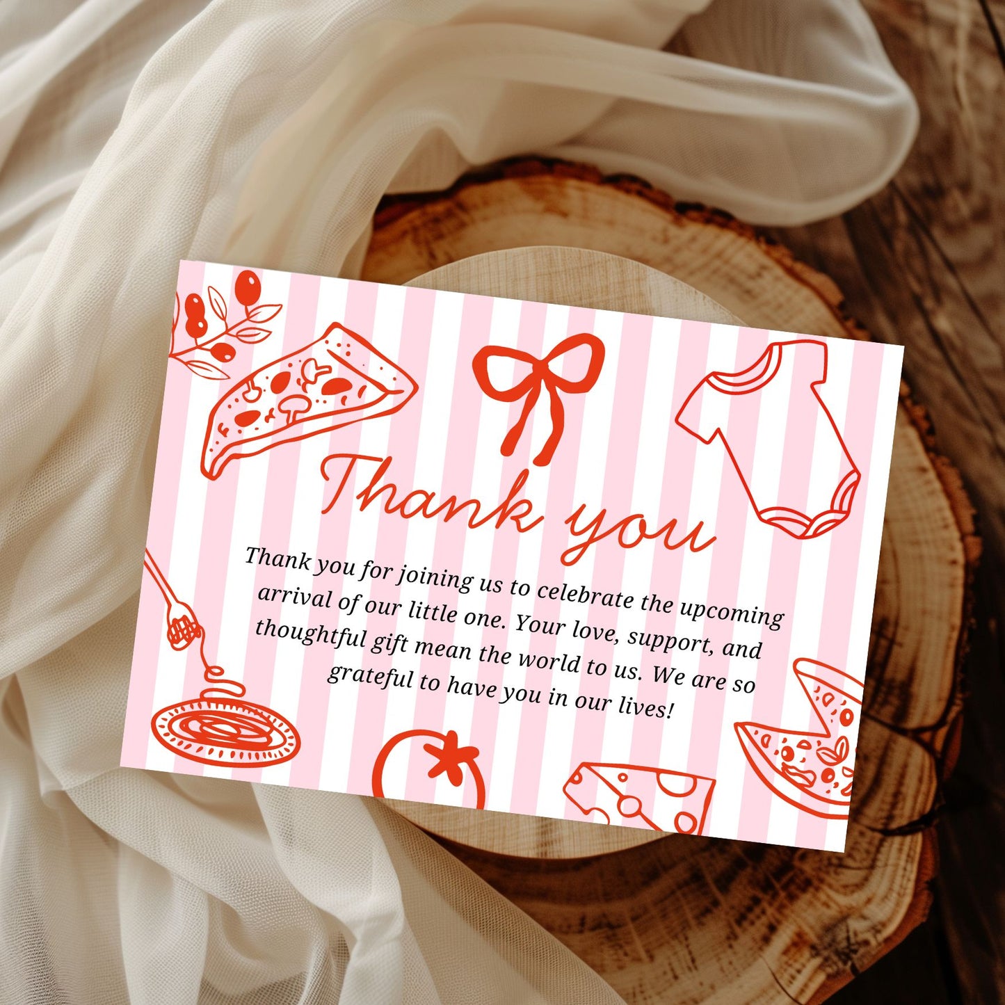 Slice Slice Baby Pizza Baby Shower Invitation Bundle