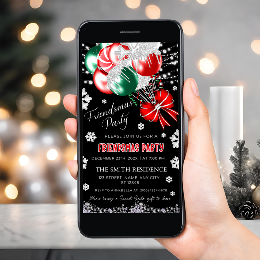 Festive Digital Friendsmas Party Invitation