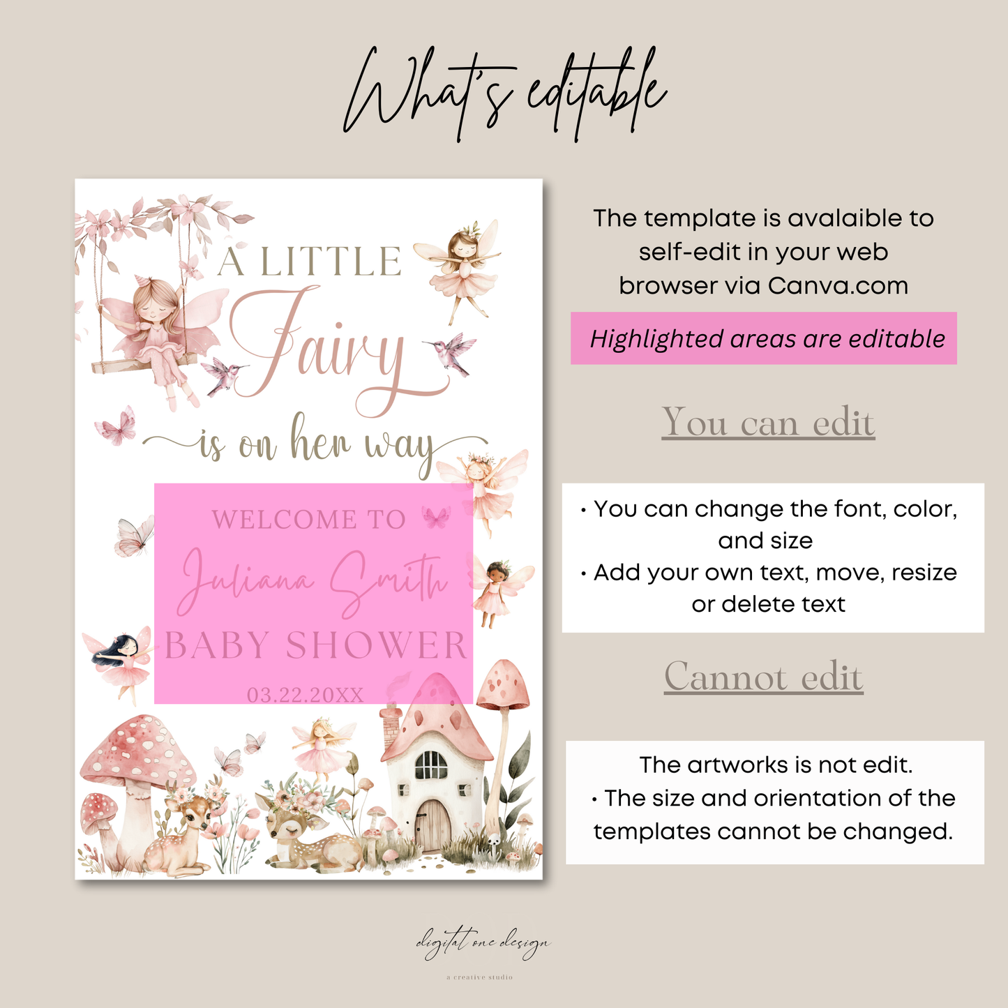 Edit yourself Baby shower welcome sign