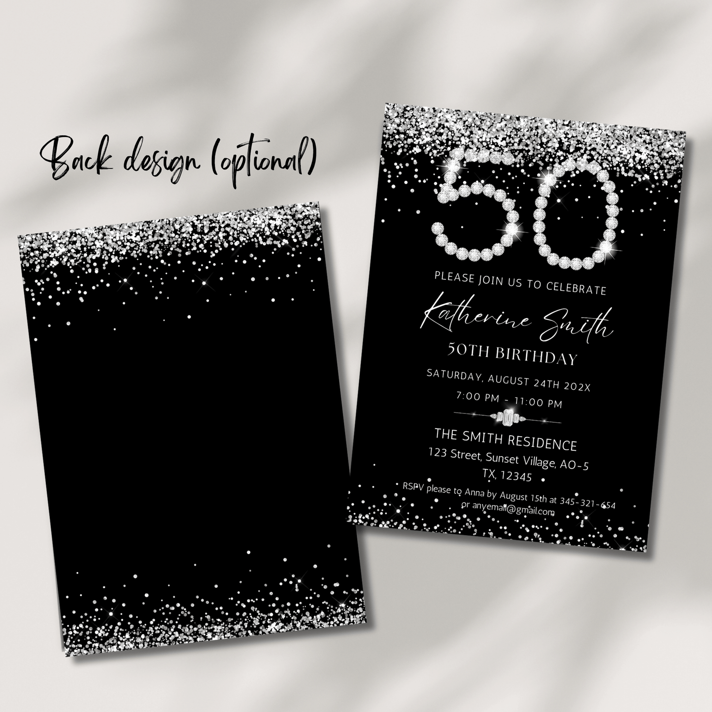 Editable 50th Birthday Party Invitation Template