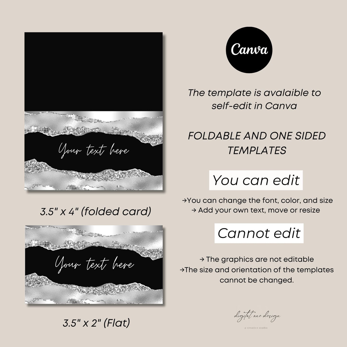 Canva template for self-editing with text overlay on a beige background