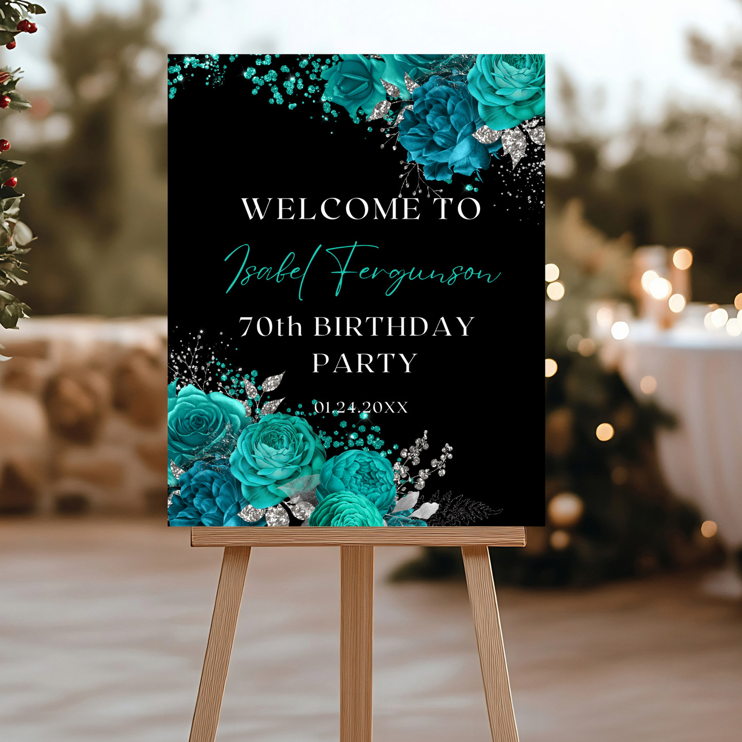 Editable Birthday Party Entryway Decor Welcome sign