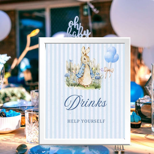 Printable Peter Rabbit Baby shower Sign