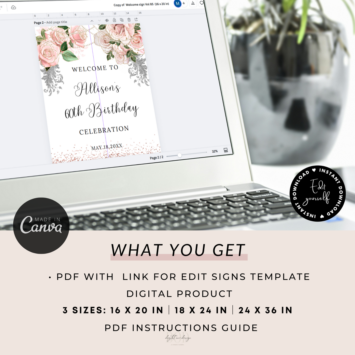 Editable Yourself Welcome Sign