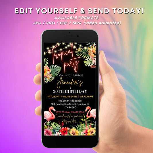 Edit Yourself Tropical Party Invitation