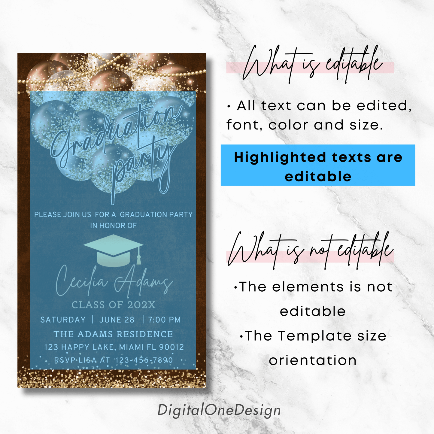 College High School Graduation Invitation
