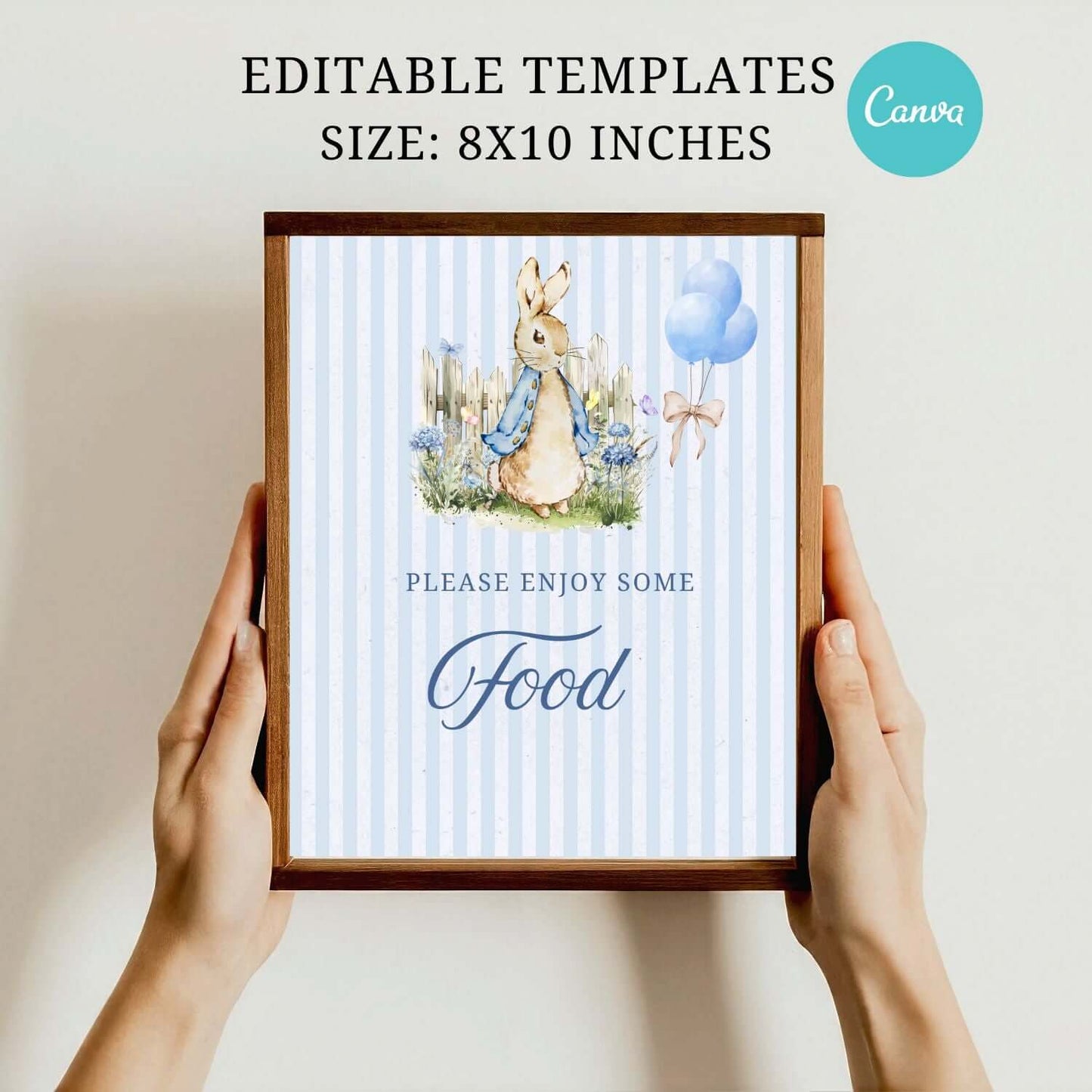 Editable Peter rabbit Baby shower Printable sign