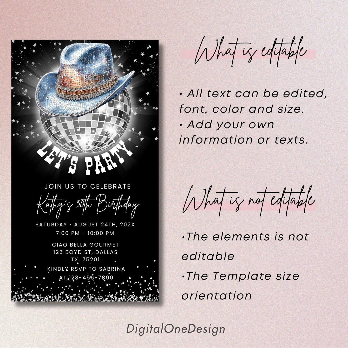 Personalize Western Birthday Party Evite