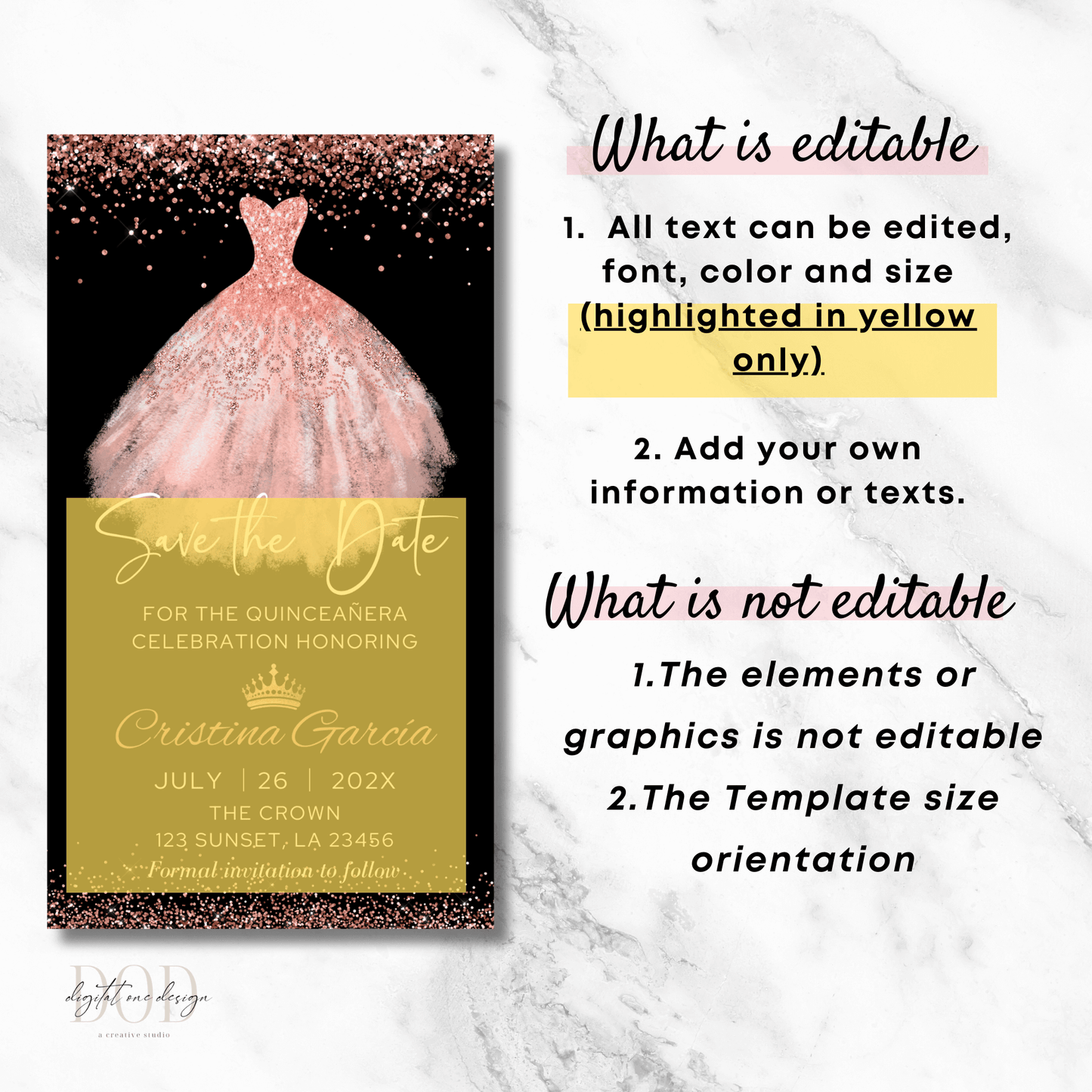 Editable Save the date Invitation Template