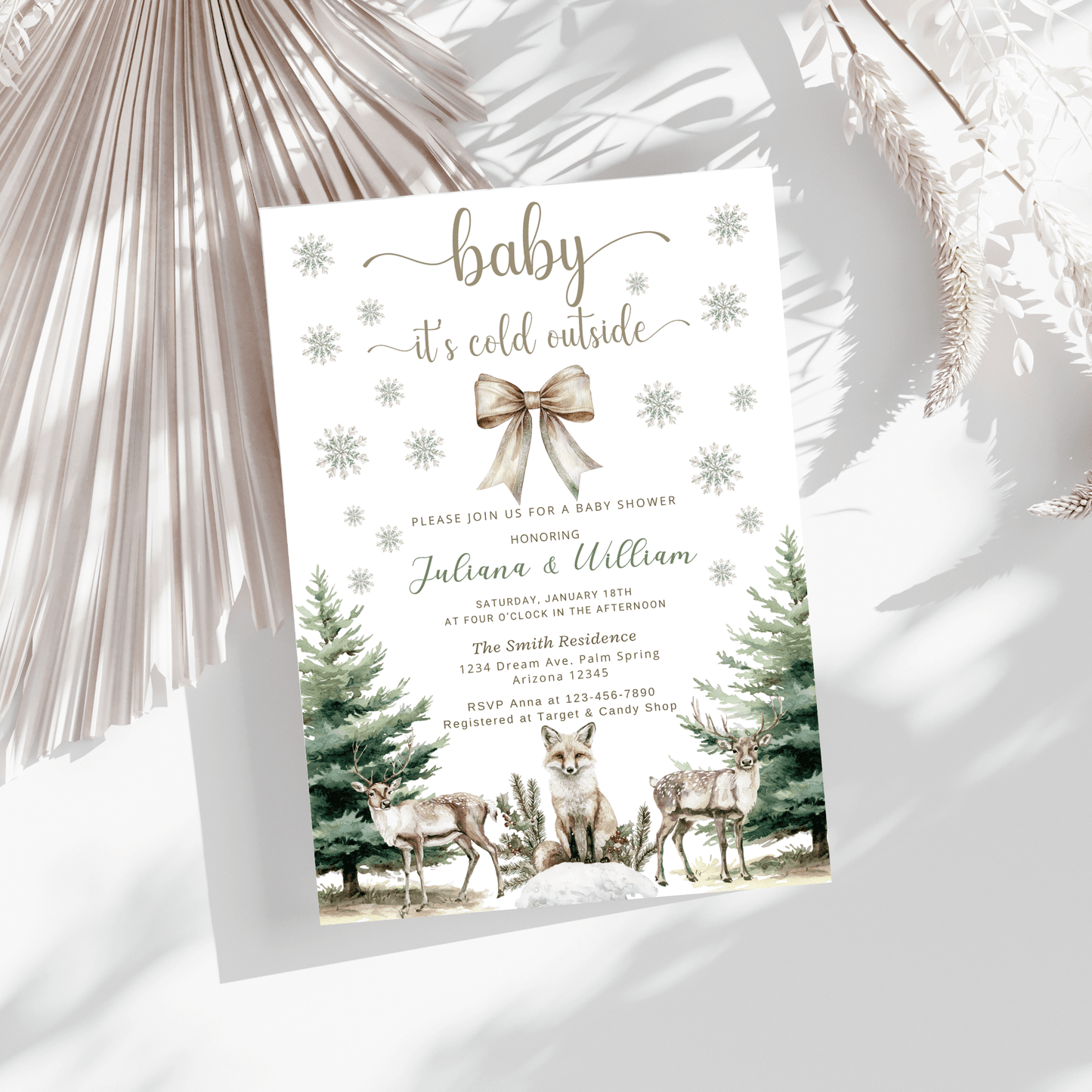 Rustic Baby Shower Invitation Template
