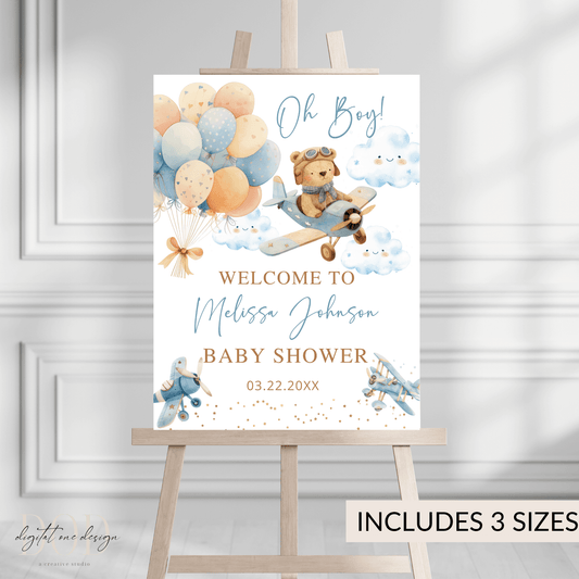 Oh Boy Baby Shower Welcome sign