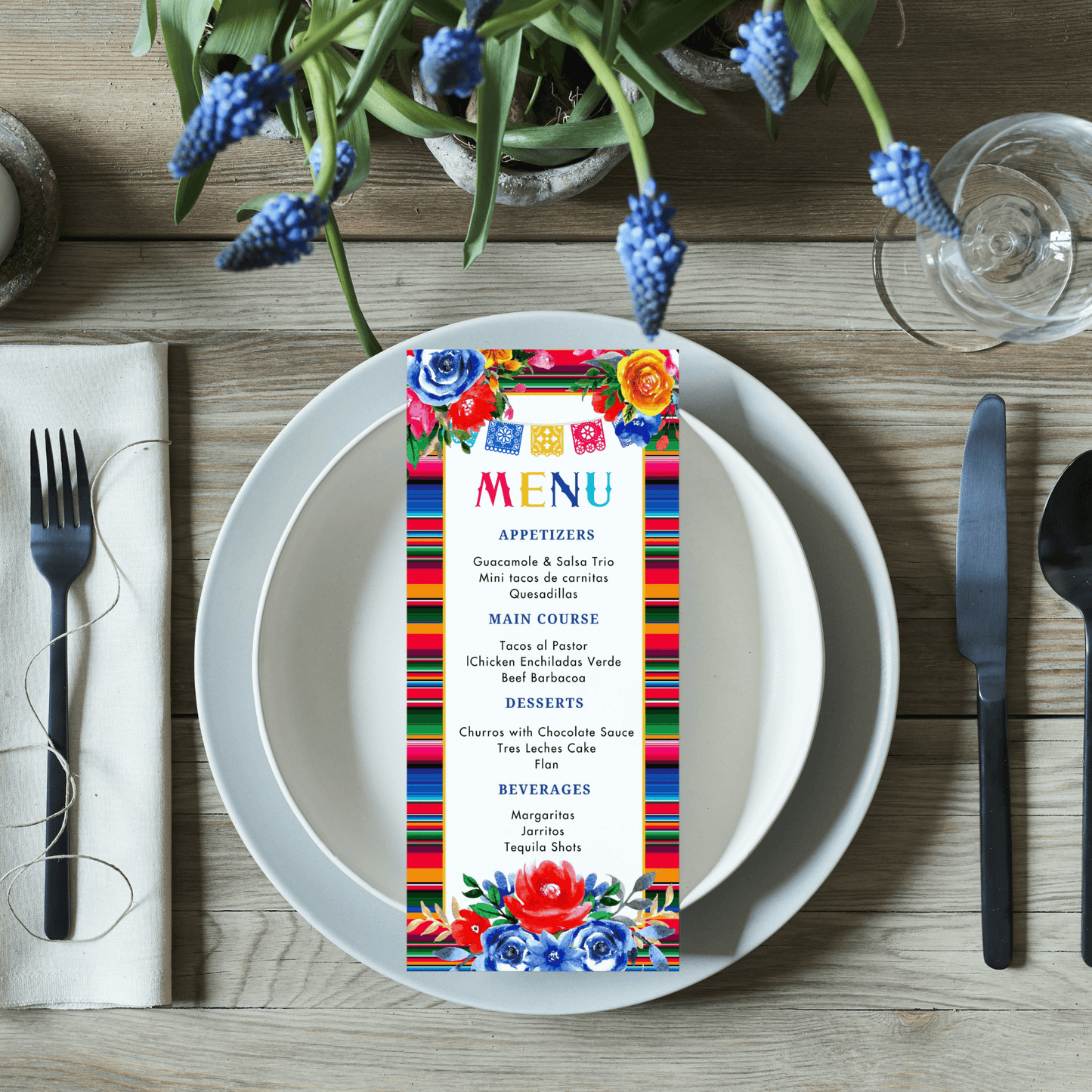 Vibrant Mexican Theme Menu