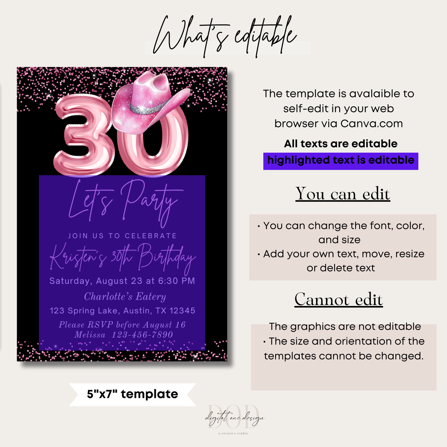 Editable Rodeo birthday party invite