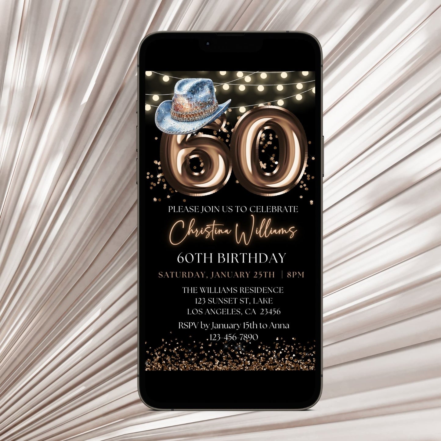 Western Cowboy 60th Birthday Party Invitation