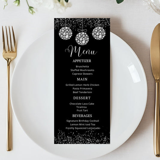 Sparkle & Shine Birthday Menu Template