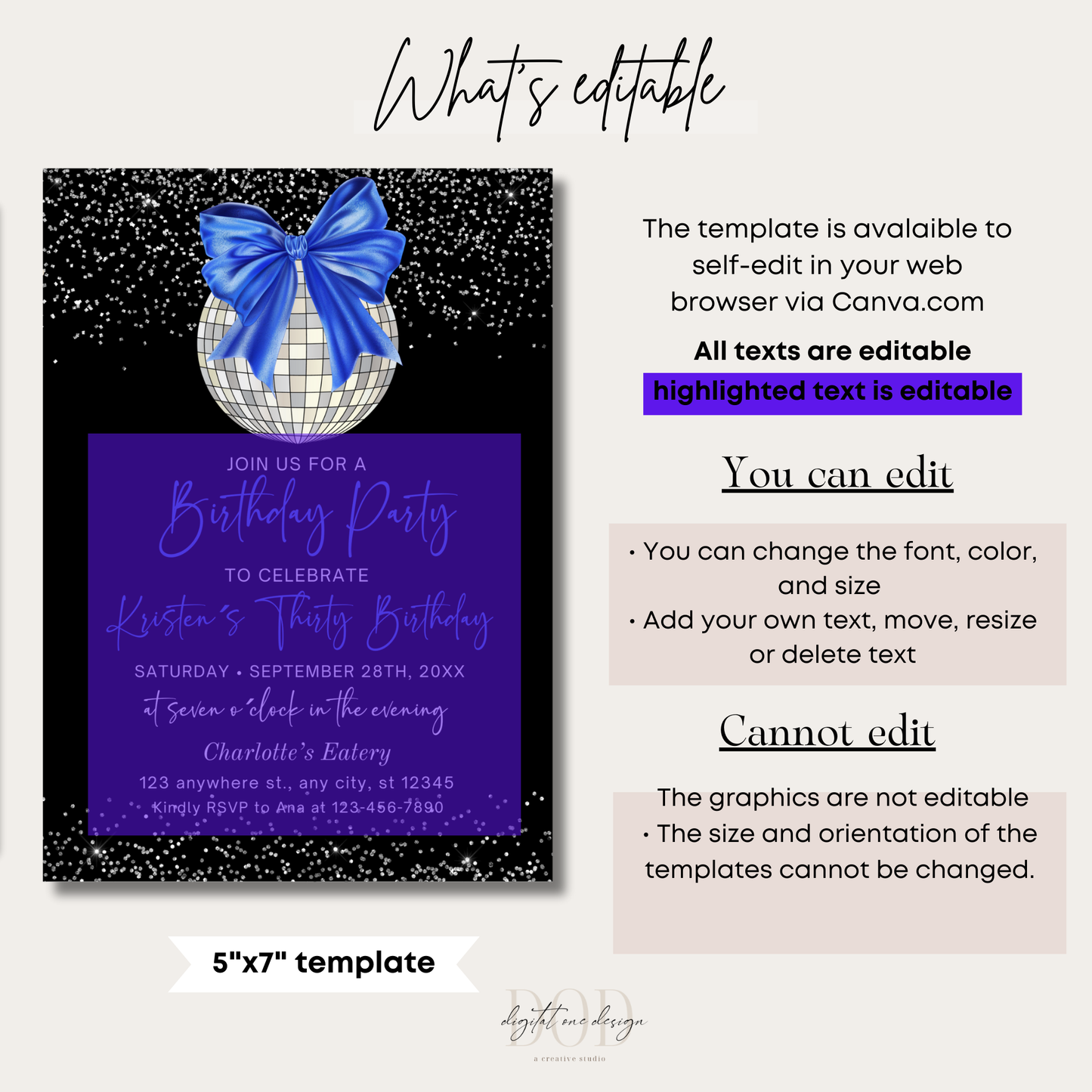 Editable Invitation in Canva