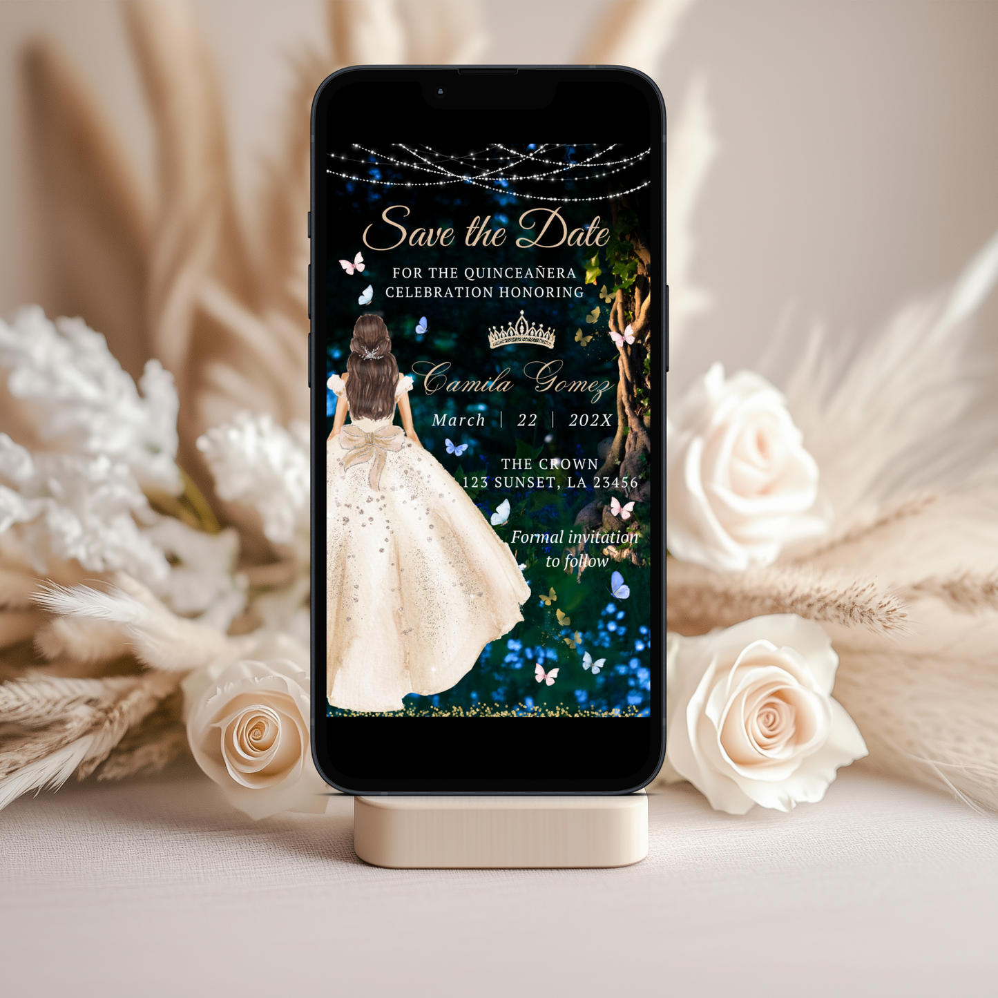 Elegant Save the Date for 15th Birthday