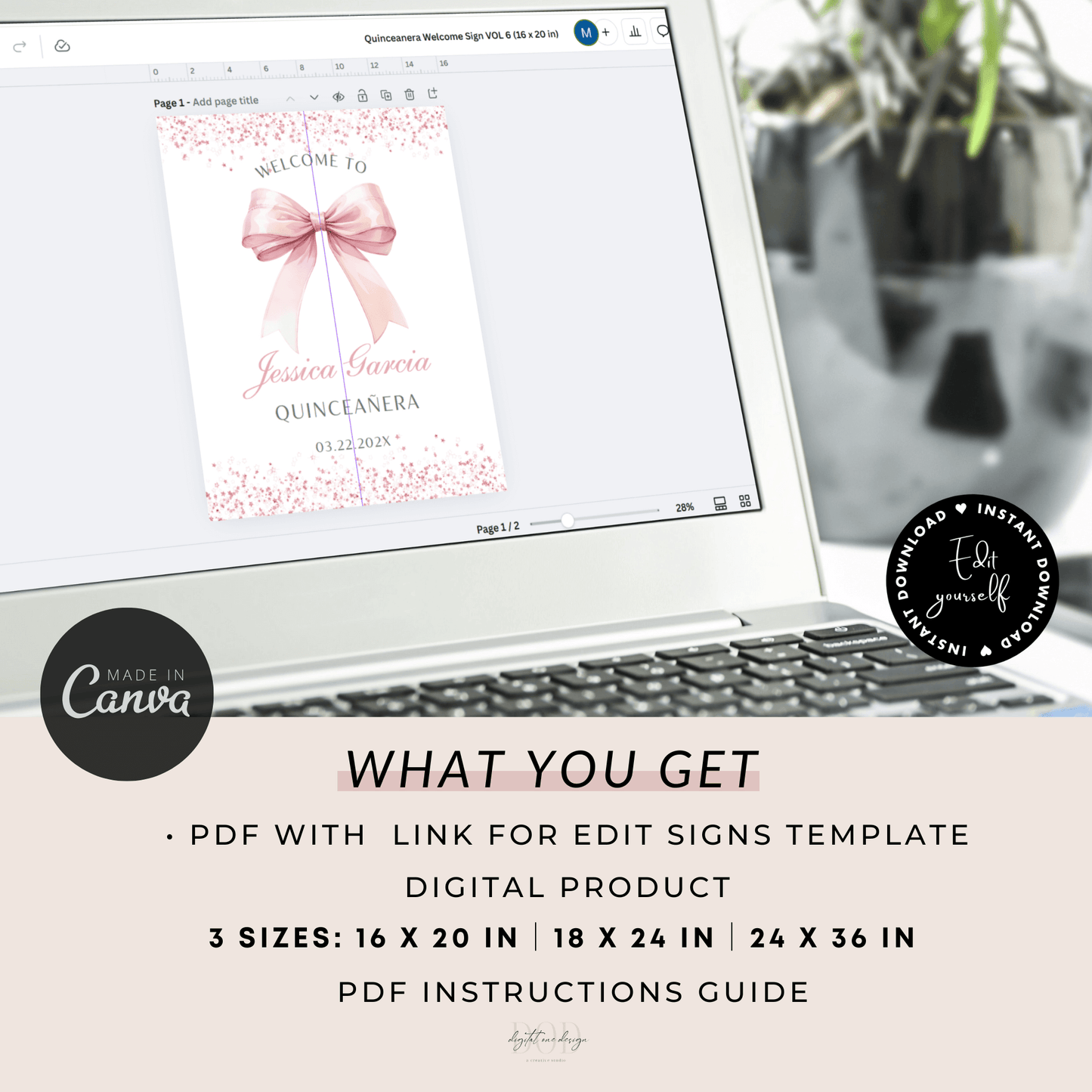 Editable Welcome Sign in Canva