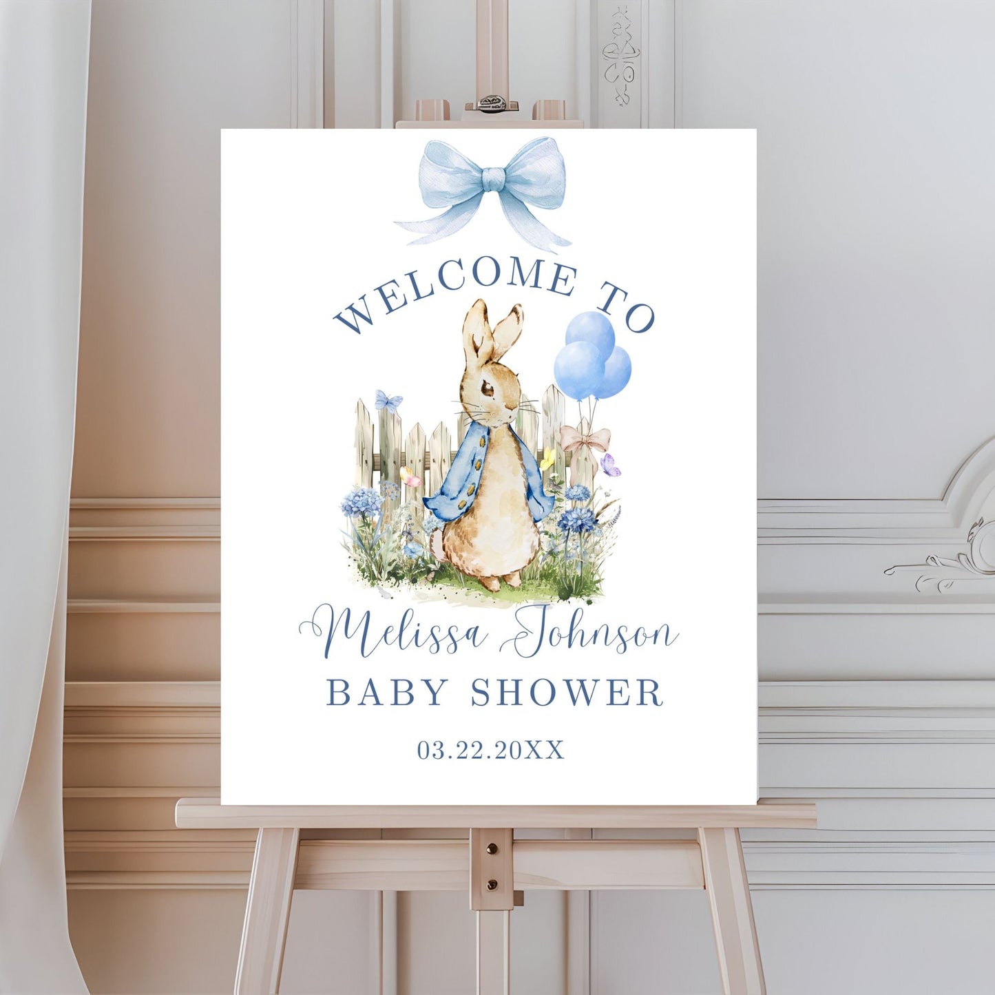 Adorable Peter Rabbit Baby shower Boy Poster