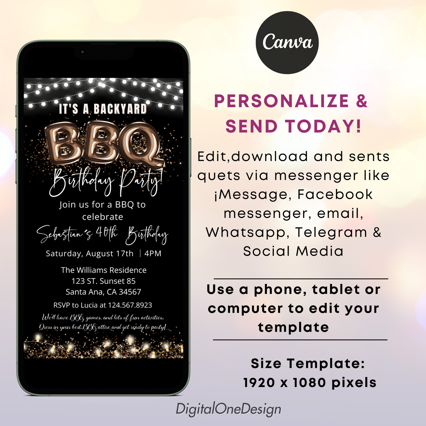 Personalize & send today, Backyard BBQ Birthday Party Invitation