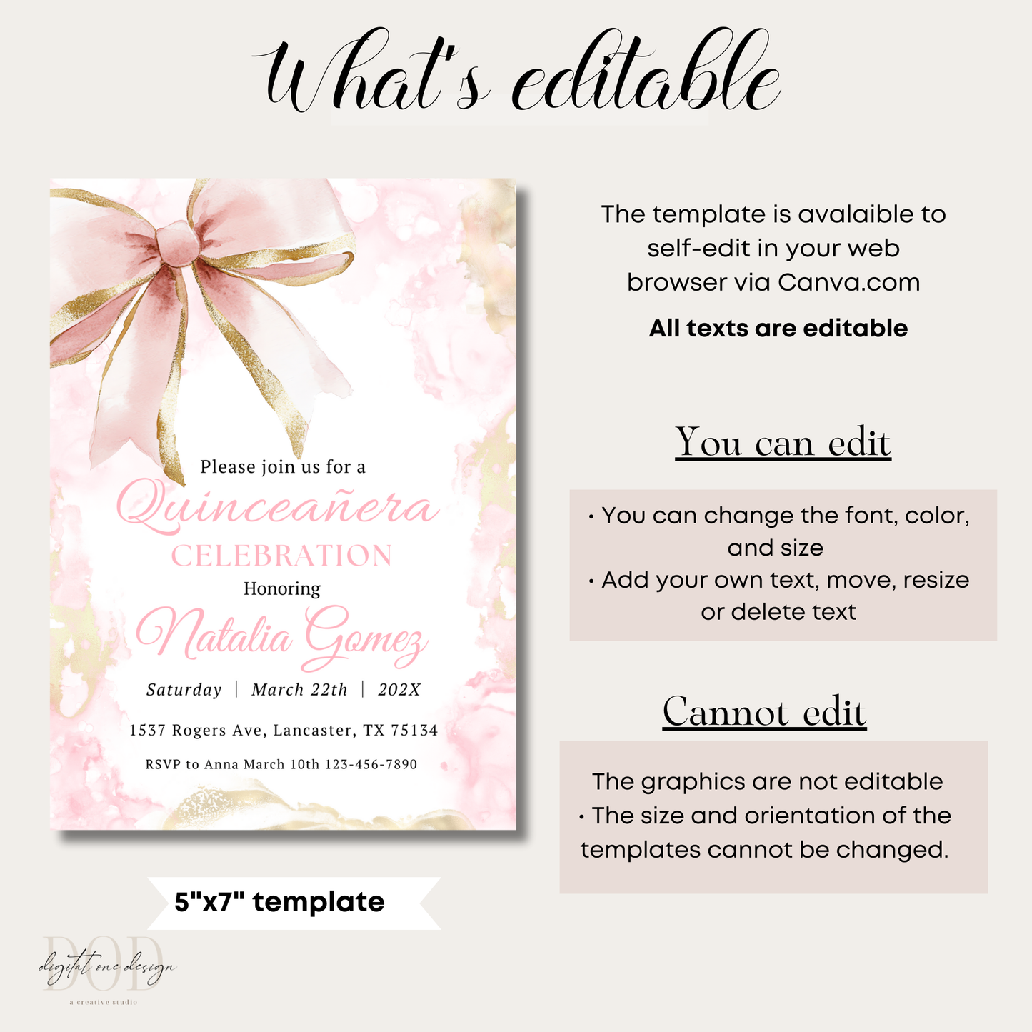 Editable In Canva Invitation