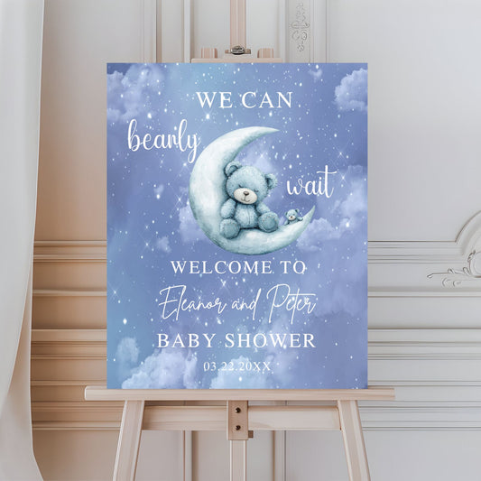 We Can Bearly Wait Baby Shower welcome sign