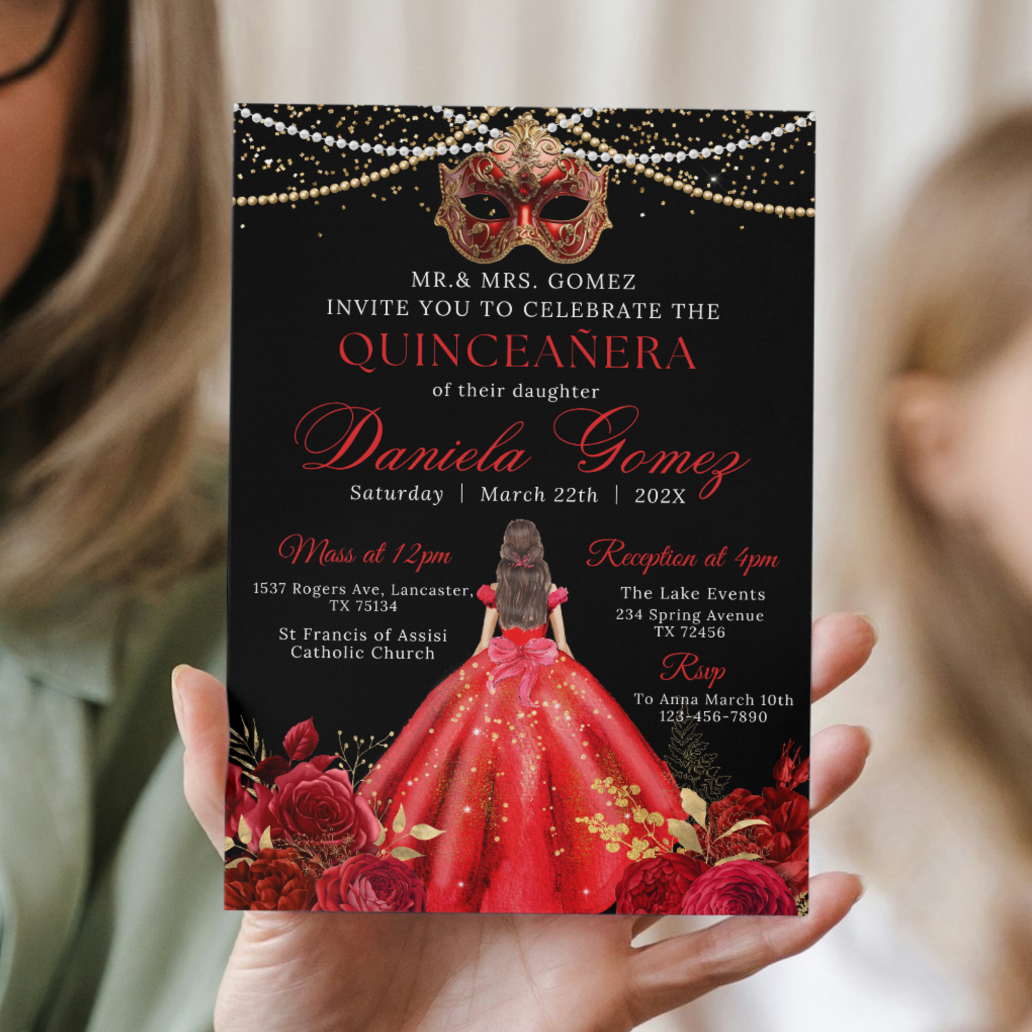 Masquerade Ball Quinceanera Invitation