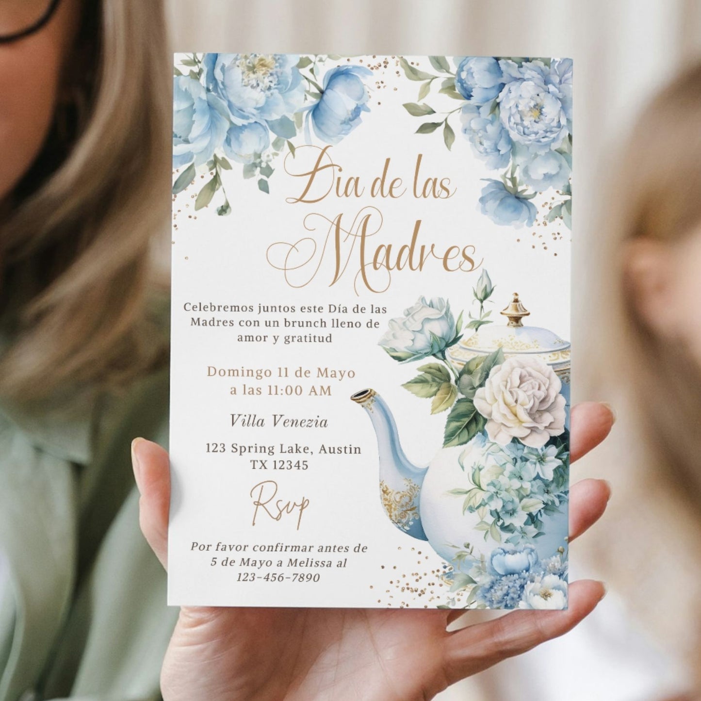 Spanish Mother's Day Tea Party Invitation