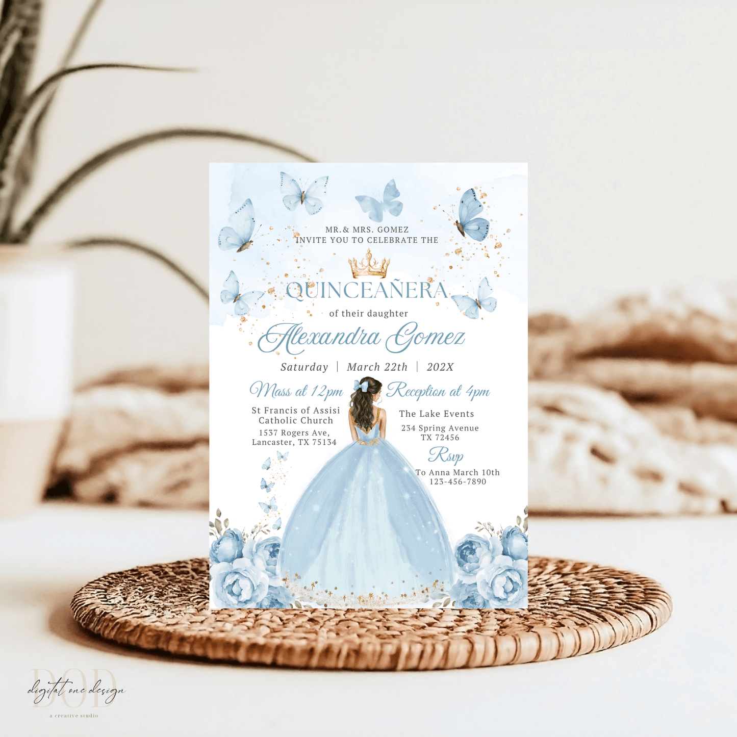 Formal Quinceañera Party Invitation