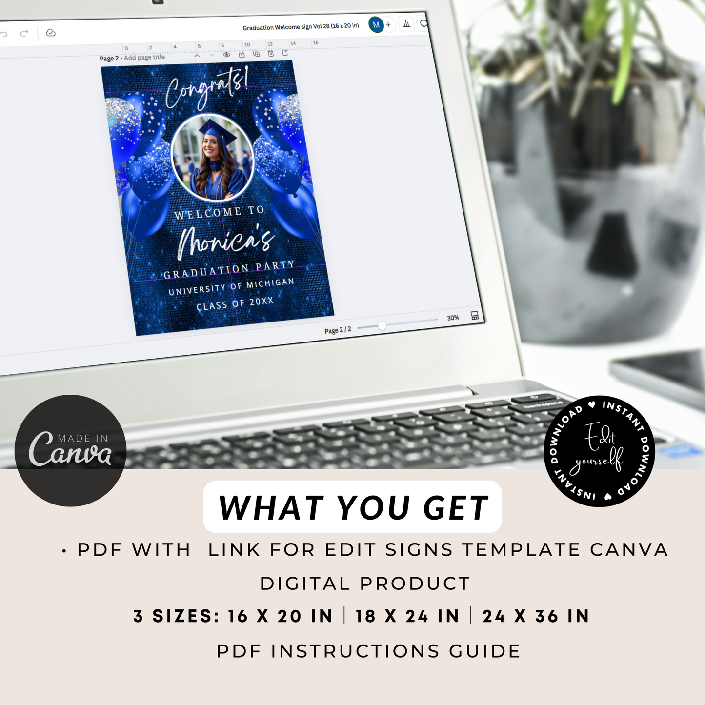 Editable Graduation Poster with Photo