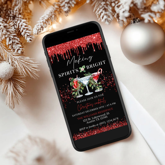 Digital Holiday Cocktail Party Invitation