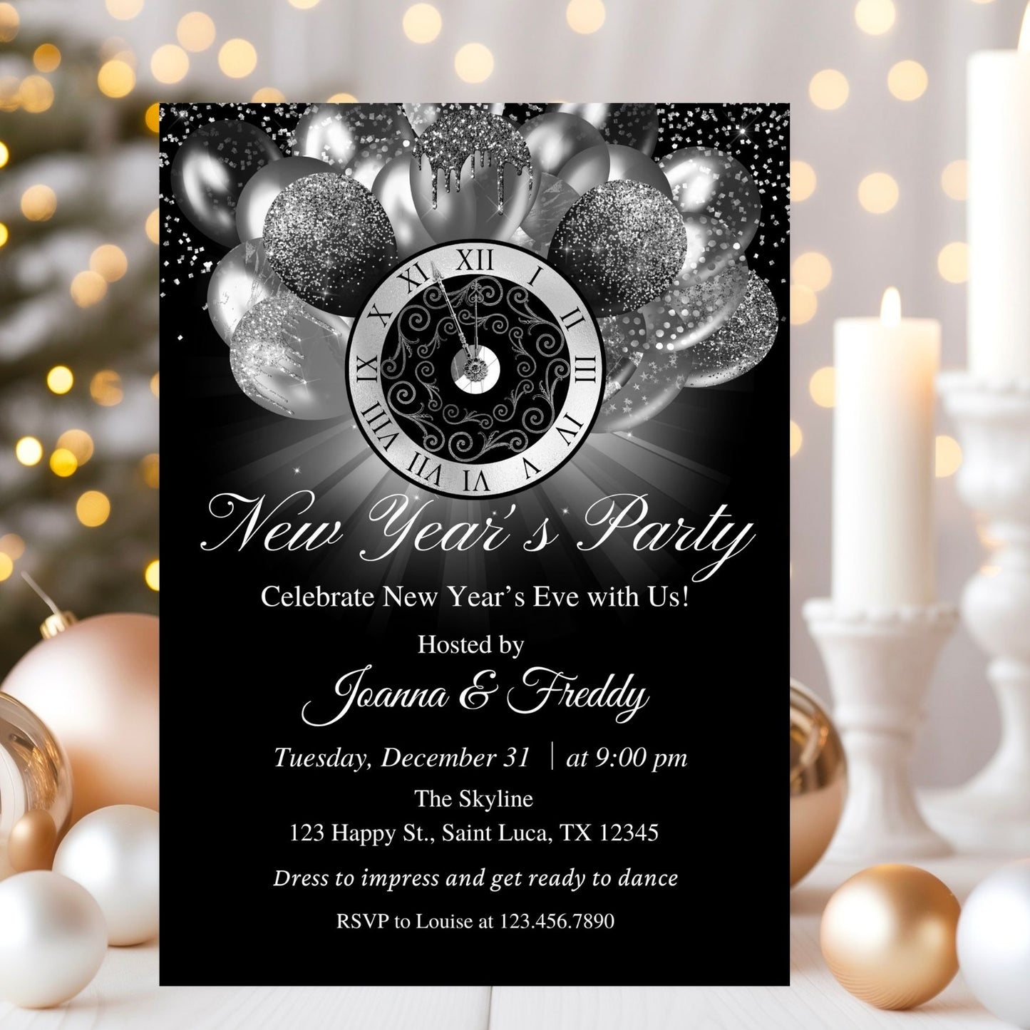 Cocktail Party New Year's Eve Invitation
