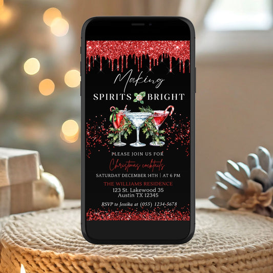 Digital Holiday Cocktail Party Invitation