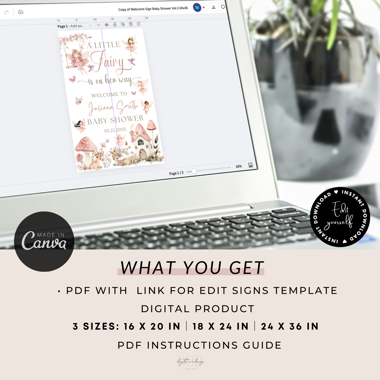 Editable Fairy Tale Welcome sign
