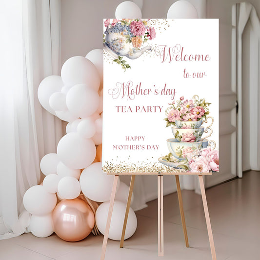 Elegant Mother's Day Tea Party Welcome Sign