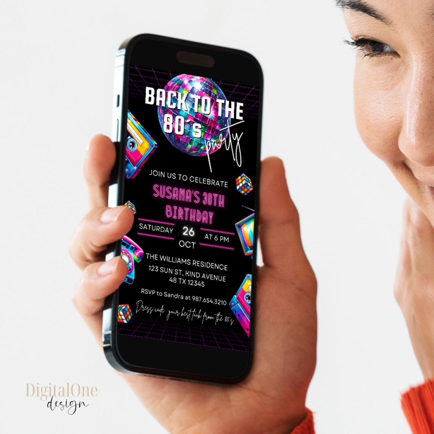 Back to the 80s Birthday Invitation