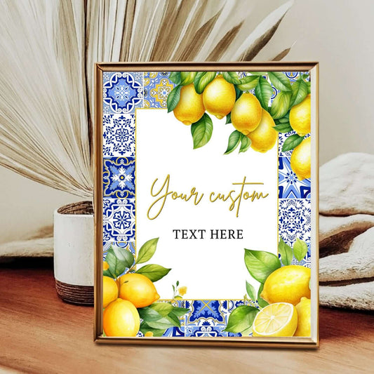 Editable Amalfi Coast Mediterranean decoration sign