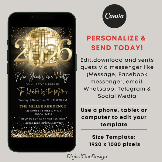 2026 New Years Eve Invitation Template
