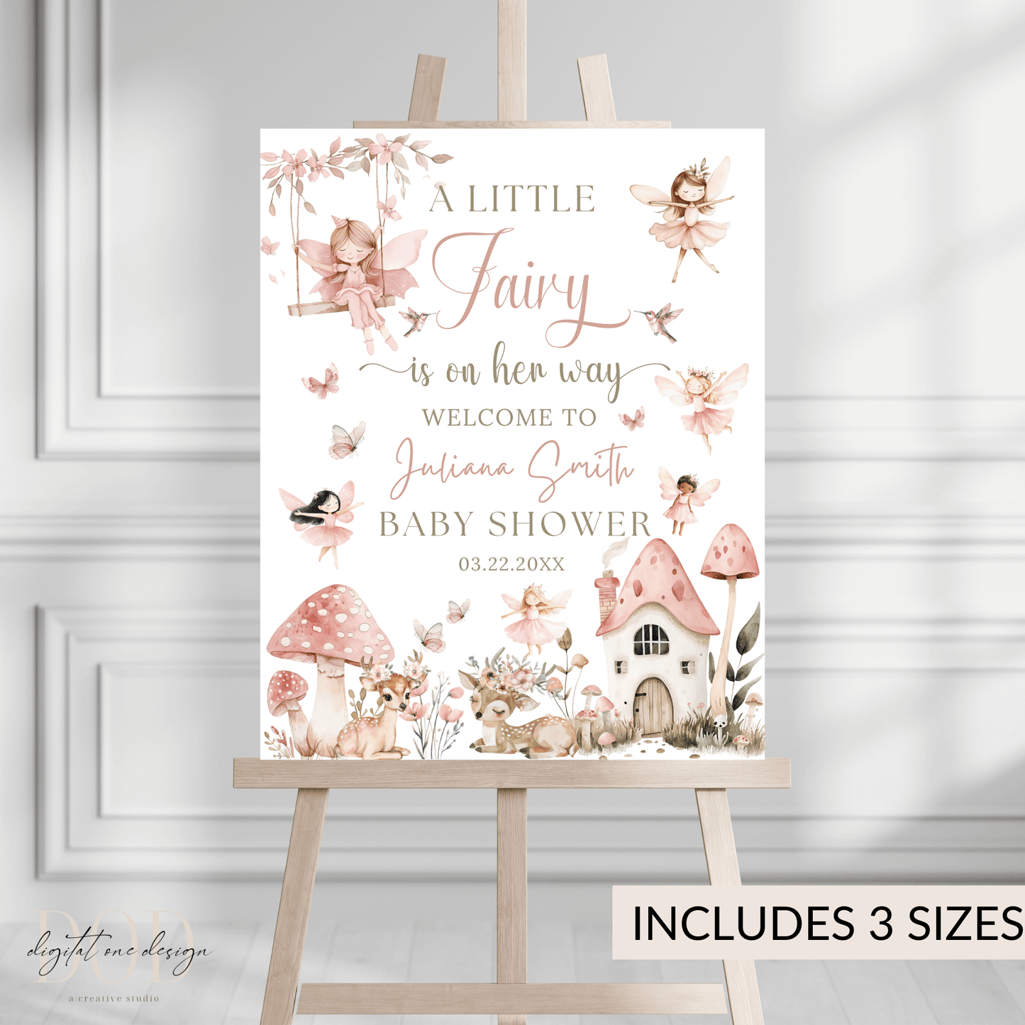 Little Fairy Girl Baby Shower Welcome poster decor