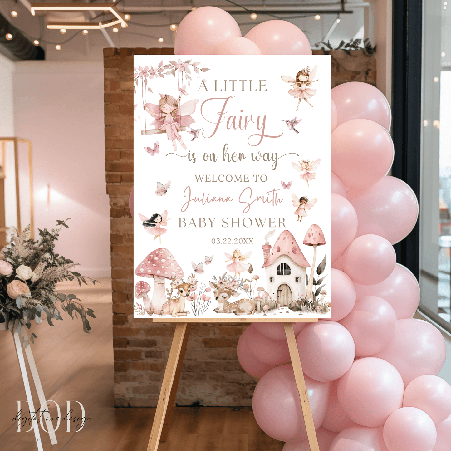 A little Fairy is on her way Welcome sign