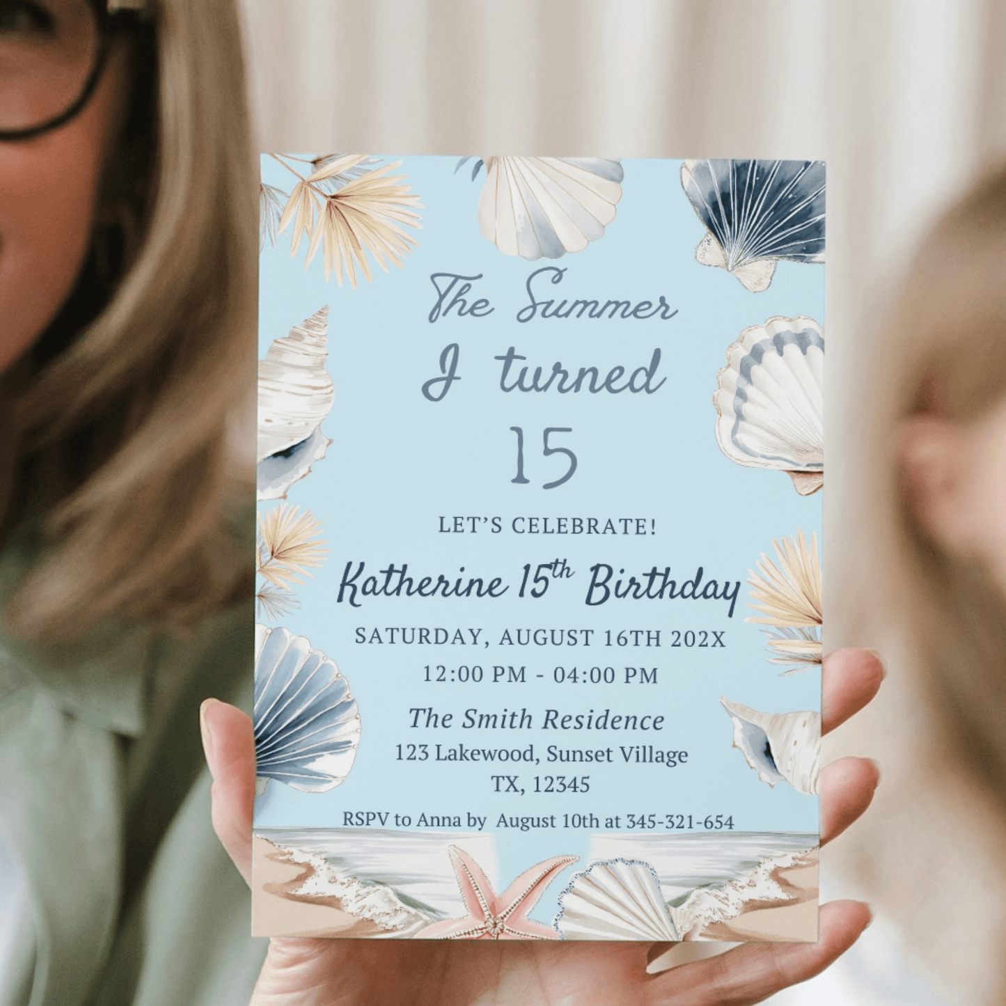 Editable The Summer I turned 15 Birthday Invitation