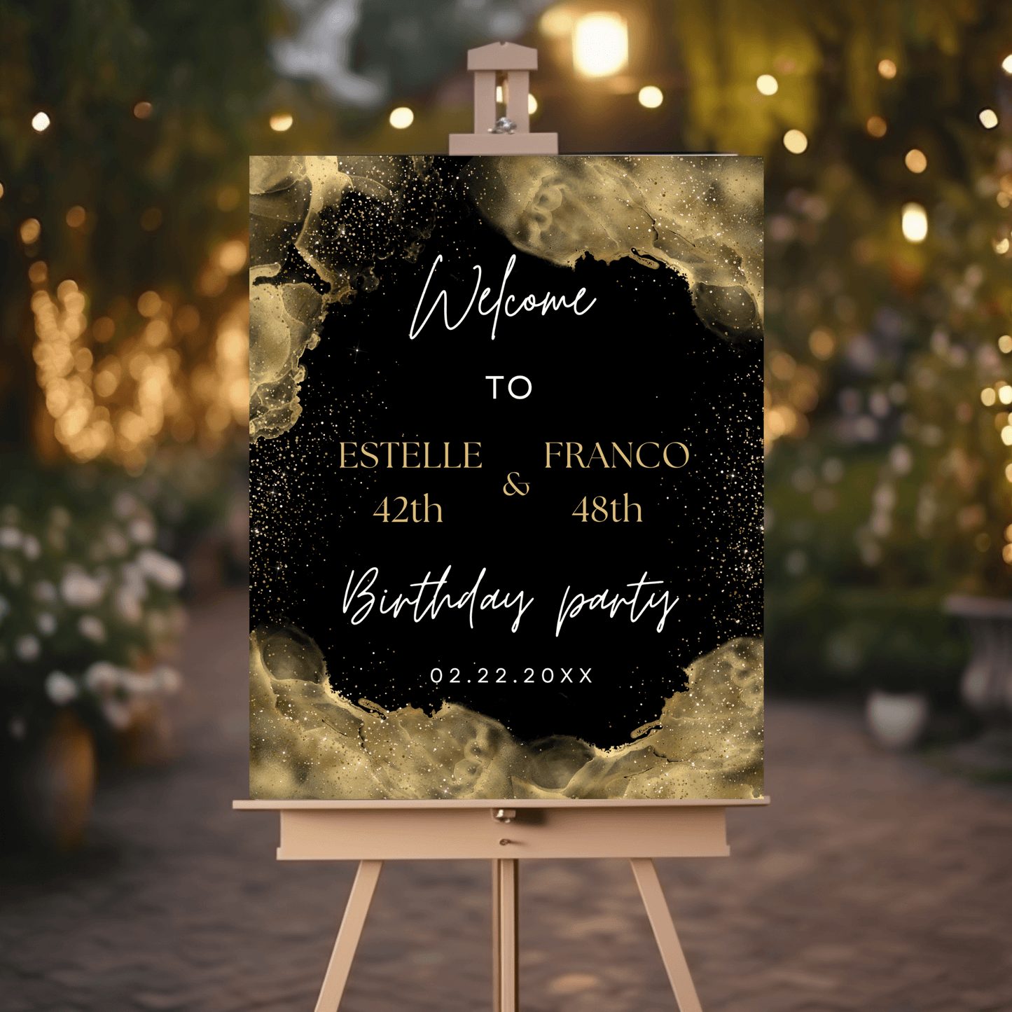 Joint Birthday party Welcome sign
