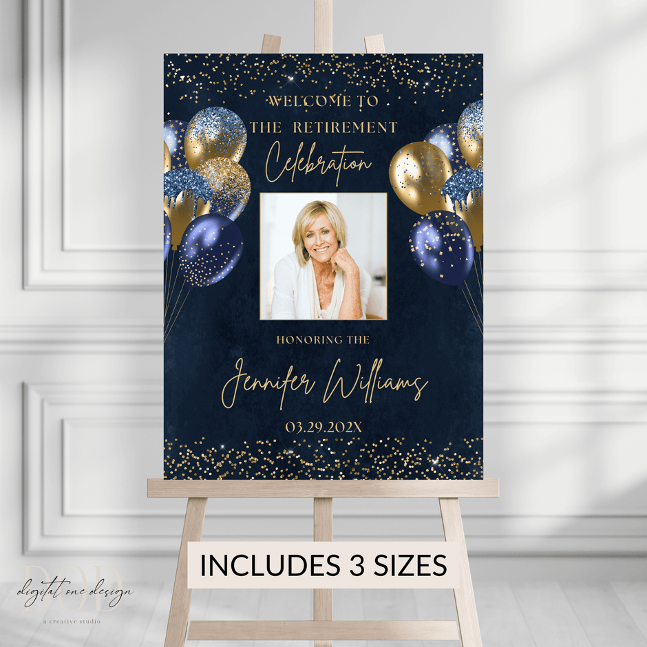 Editable Retirement Party Welcome Sign – DigitalOneDesign