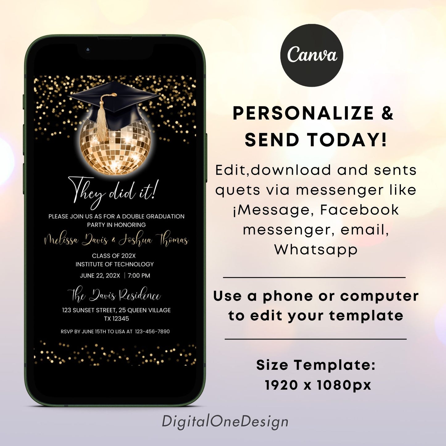 They Did It Graduation Party Invitation