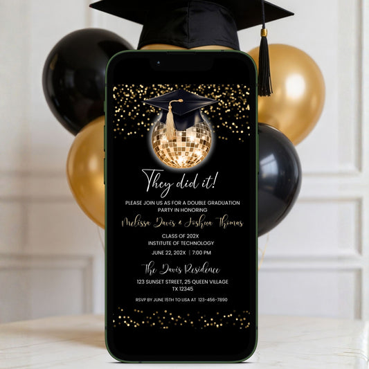 They Did It Graduation Party Invitation