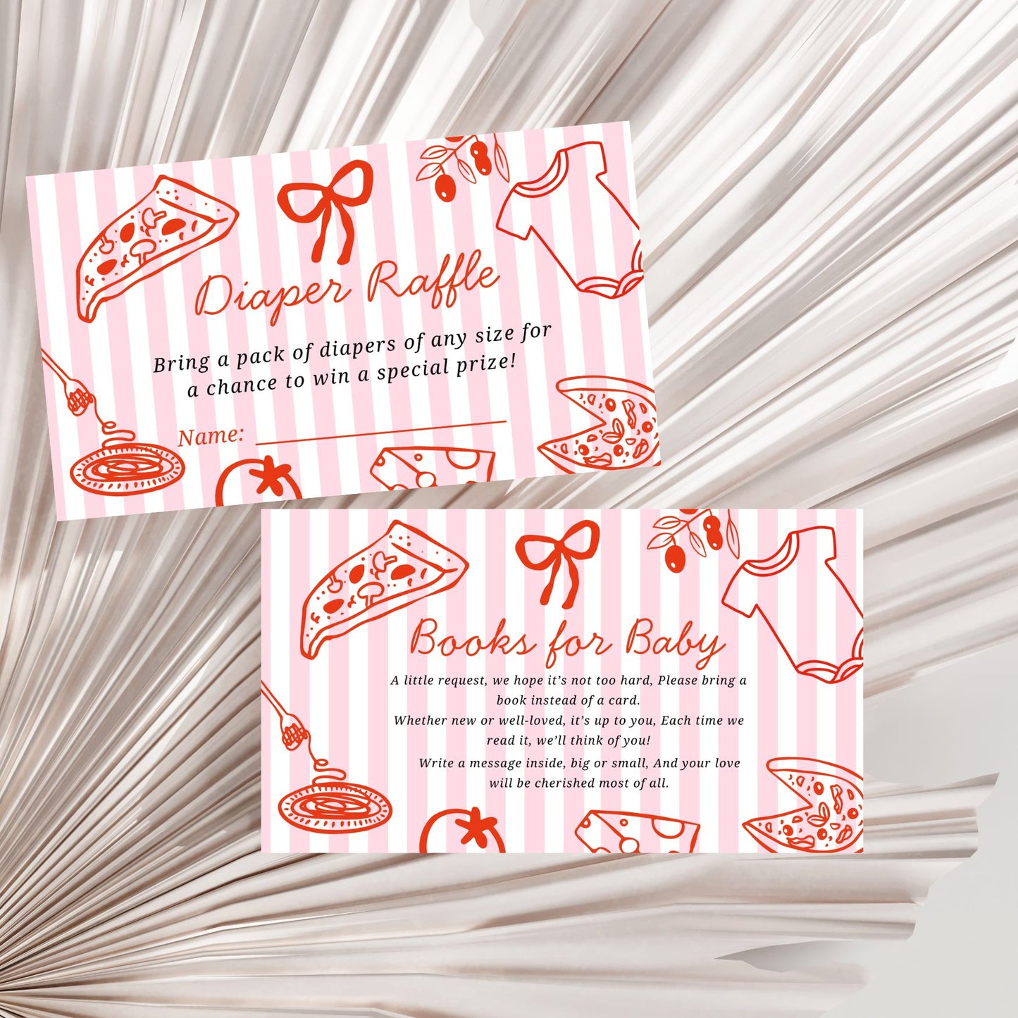 Slice Slice Baby Pizza Baby Shower Invitation Bundle
