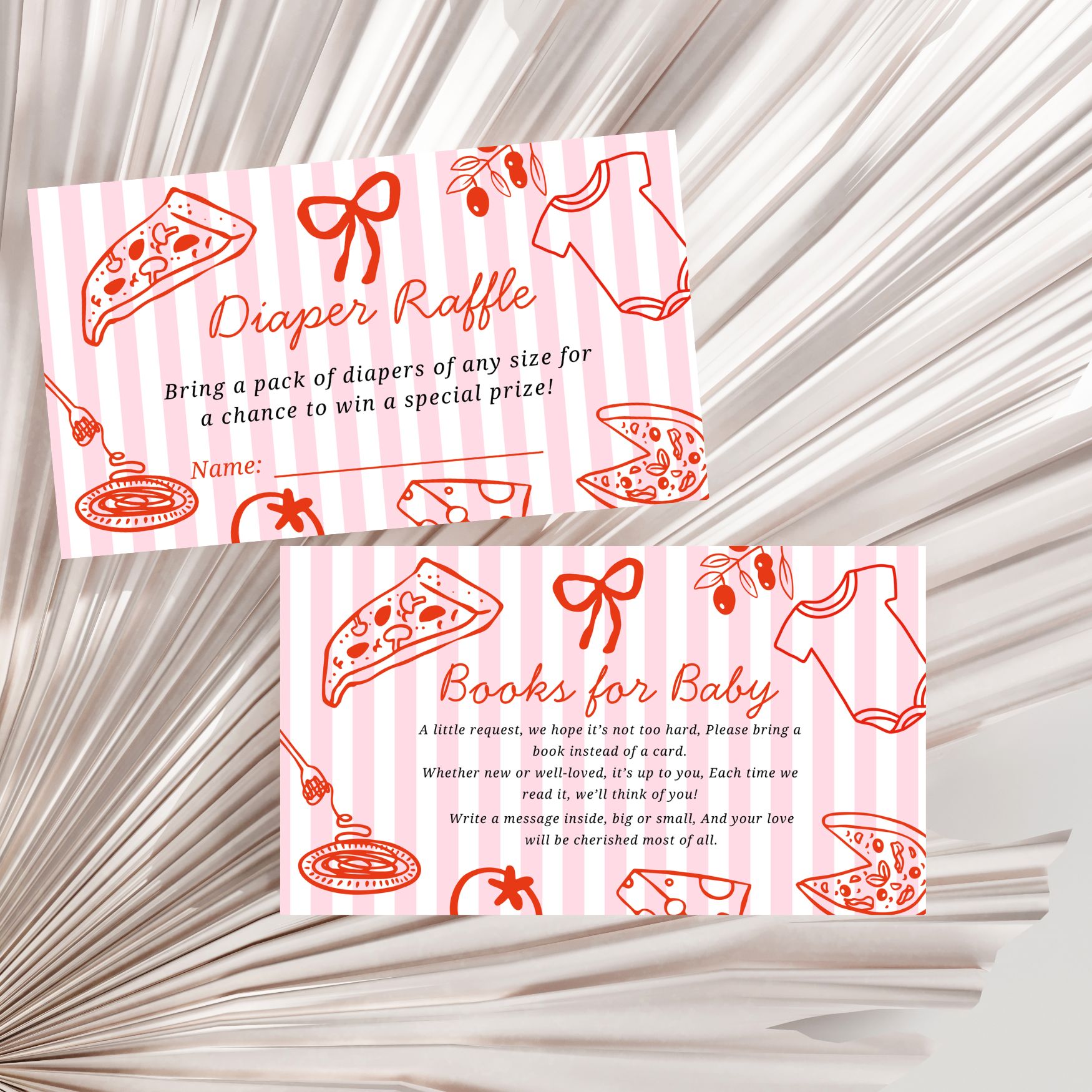 Slice Slice Baby Pizza Baby Shower Invitation Bundle