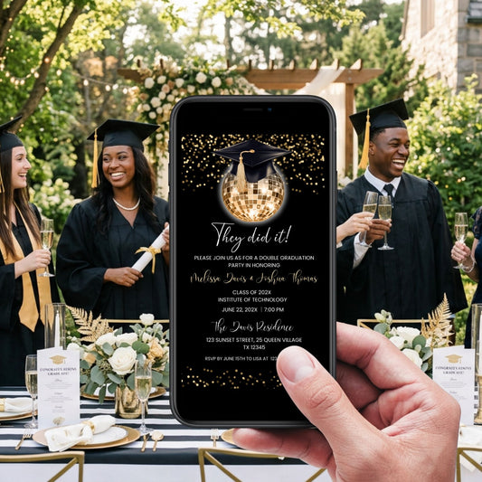 They Did It Graduation Party Invitation