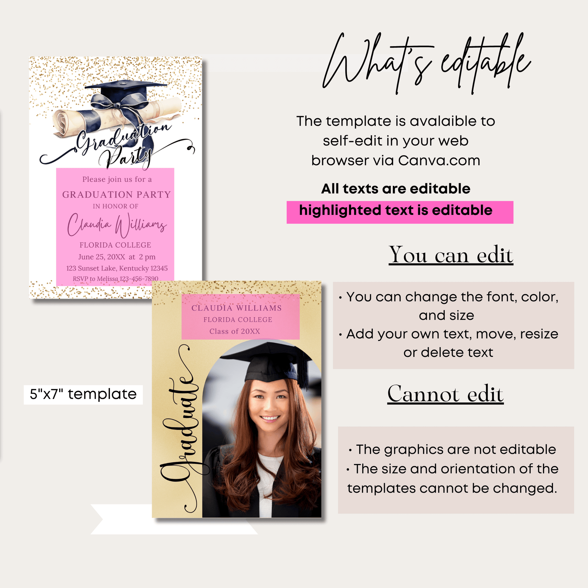 Editable Graduation Party Invitation with Photo